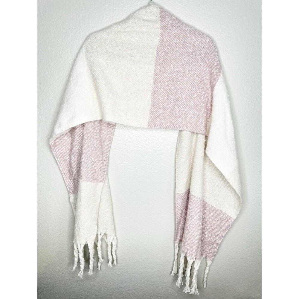Gentle Fawn Scarf Womens One Size Cream Pink Colorblock Plaid Fringe Soft Cozy - Picture 6 of 6